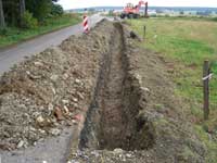 Graben f&uuml;r Versorgungsleitung